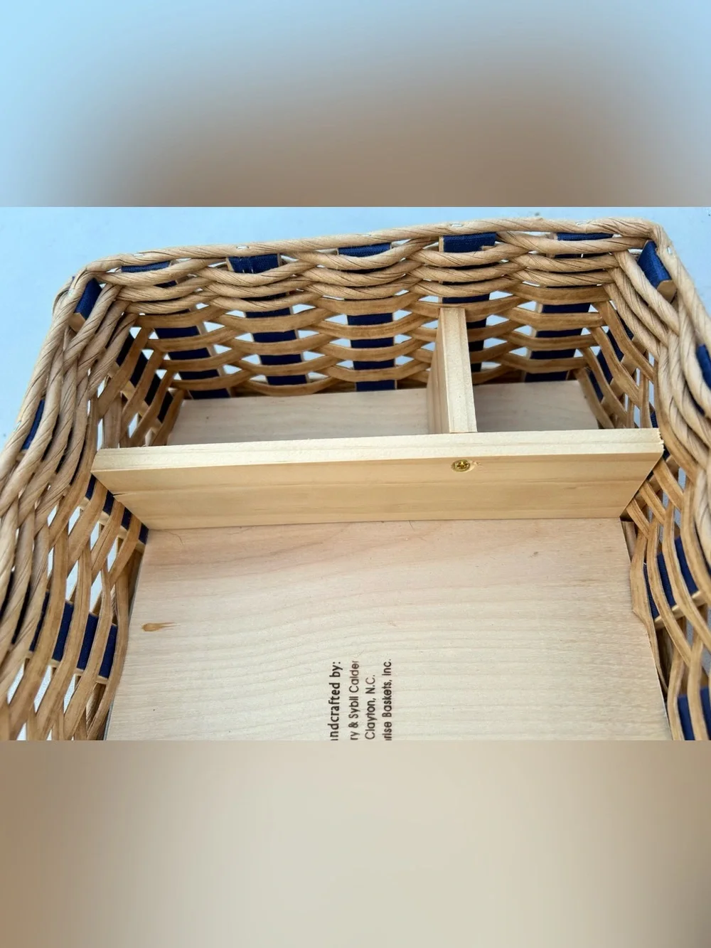 Sunrise Baskets Inc Large Cubby Basket Rectangle Light Wood Boho